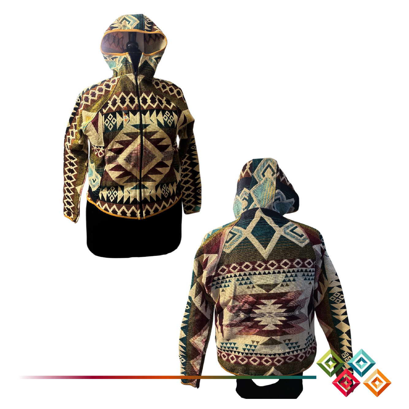 Geometric Jacket with Hood